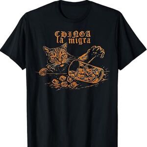 PROTEST Black “Chinga La Migra” Human Rights Cat Tee Shirt